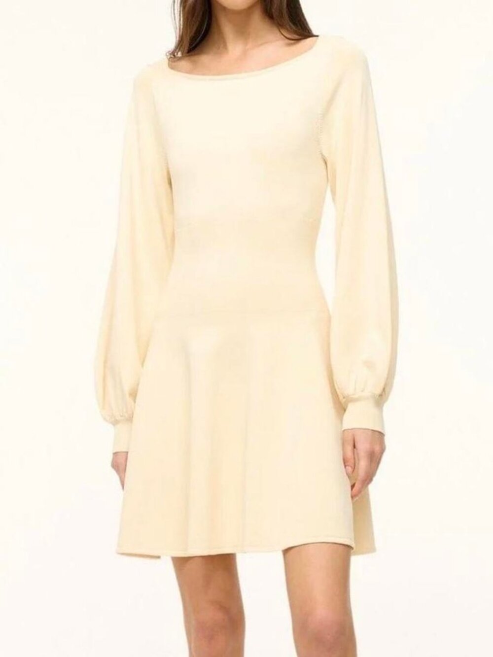 STAUD Buttercream Long Sleeve Knit Mini Dress - XS (could also fit S)
